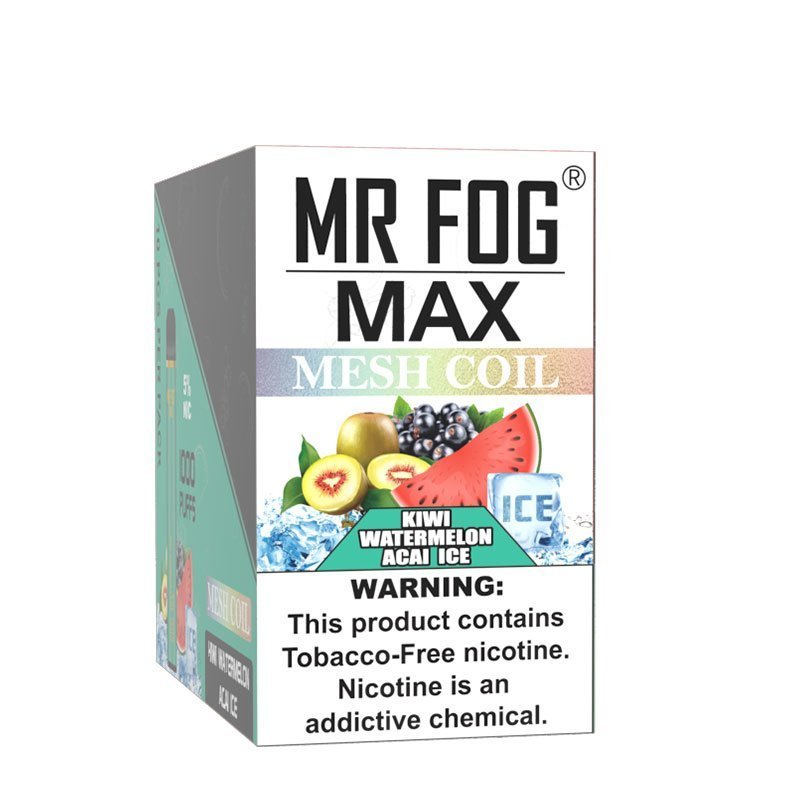 Kiwi Watermelon Acai Ice Mr Fog Max 1000 Puffs Disposable Vape - Image 3