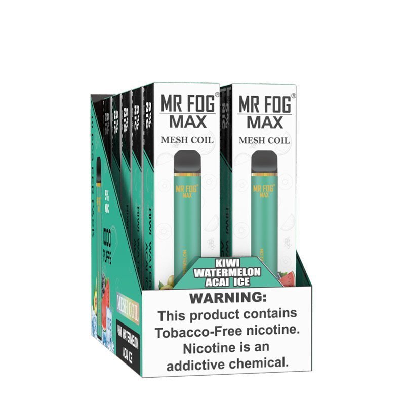 Kiwi Watermelon Acai Ice Mr Fog Max 1000 Puffs Disposable Vape - Image 4