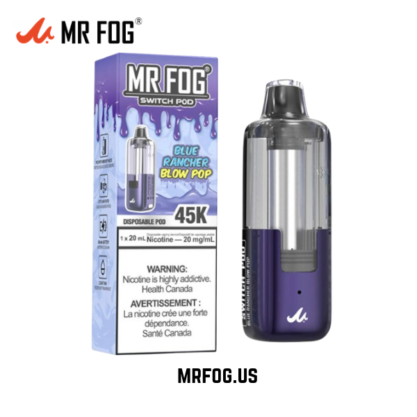Blue Rancher Blow Pop Mr Fog Switch 45k Puffs Disposable Vape - Pods Only