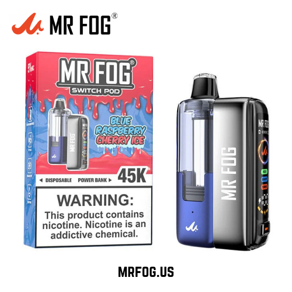 Blue Raspberry Cherry Ice Mr Fog Switch 45000 Puffs Disposable Pods Kit