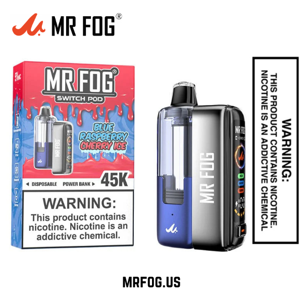 Blue Raspberry Cherry Ice Mr Fog Switch 45000 Puffs Disposable Pods Kit