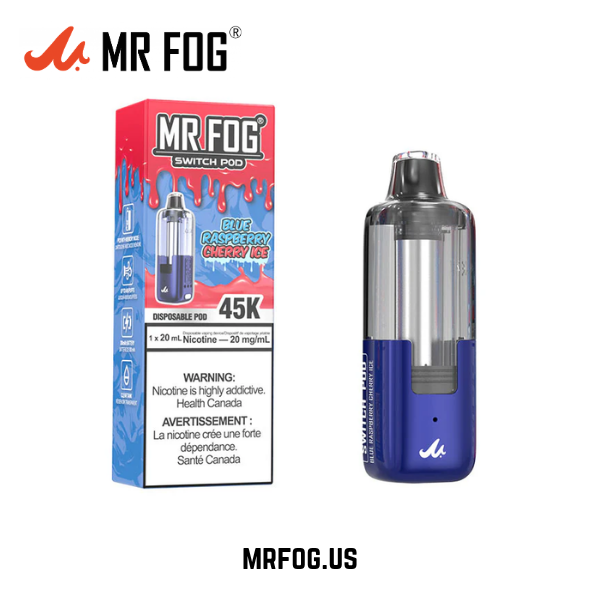 Blue Raspberry Cherry Ice Mr Fog Switch Pods Only- 45000 Puffs