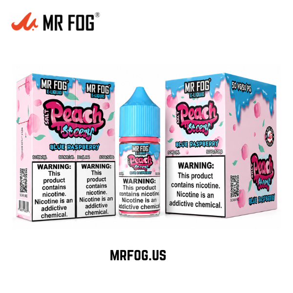 Blue Raspberry Peach Mr Fog Salt E-Liquid Steezy Series