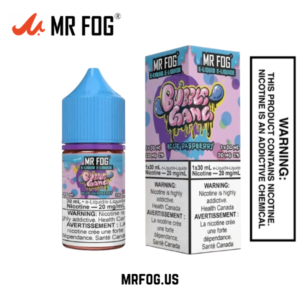Blue Razz Mr Fog Salt E-Liquid Bubble Gang Series