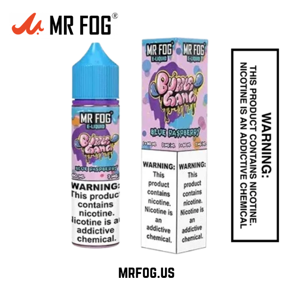 Bule Raspberry Mr Fog E Liquid Bubble Gang
