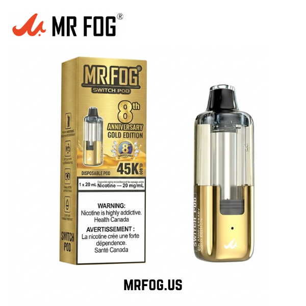 Mr Fog Switch Gold Edition 45K Disposable Vape Pods Only - 8th Anniversary