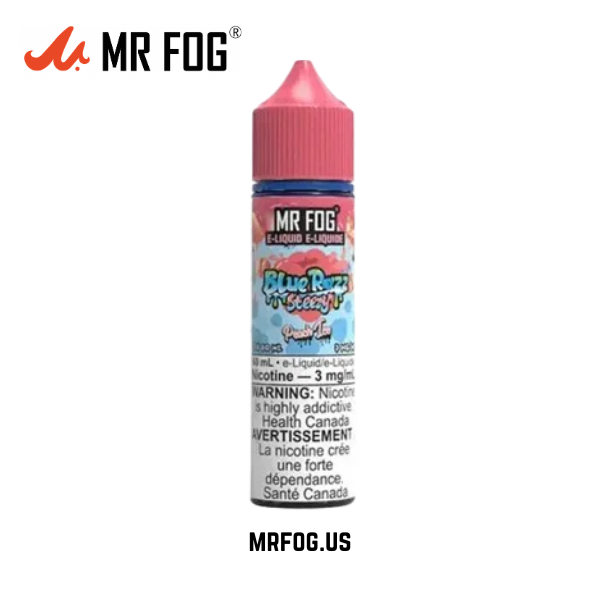 Peach Ice Mr Fog E Liquid Blue Razz Steezy