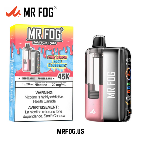 Pink Lemon Sour Blueberry Mr Fog Switch 45000 Puffs Disposable Vape - Pods Kit