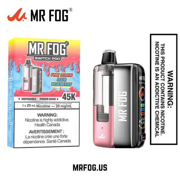 Pink Lemon Sour Blueberry Mr Fog Switch 45000 Puffs Disposable Vape - Pods Kit