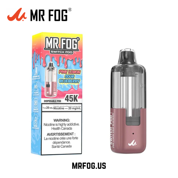 Pink Lemon Sour Blueberry Mr Fog Switch 45k Puffs Disposable Vape - Pods Only