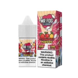 Strawapple Peach Ice Mr Fog Synthetic Nicotine Salt E liquid Vape