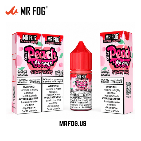Strawberry Mr Fog Salt E-Liquid Peach Steezy Series