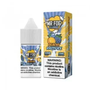 Peach Razzy Ice Mr Fog Synthetic Nicotine Salt E liquid Vape