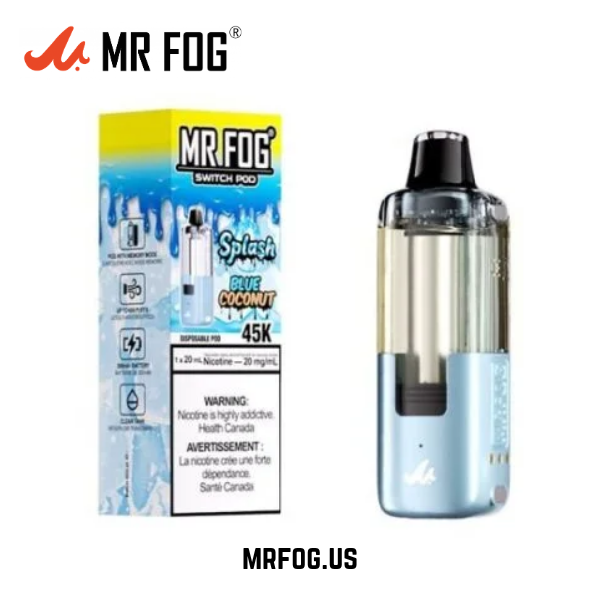 Blue Coconut (Splash Edition) Mr Fog Switch 45000 Puffs Disposable Vape - Pods Only